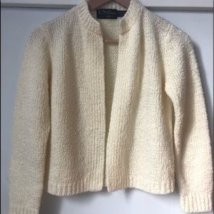 Preppy Vintage Cream Acrylic Sweater